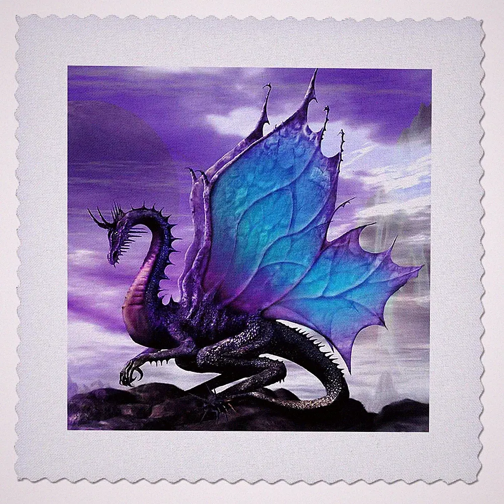 3dRose Fairytale Dragon Quilt Square 12x12-Inch qs_4144_4 Fantasy Bedding