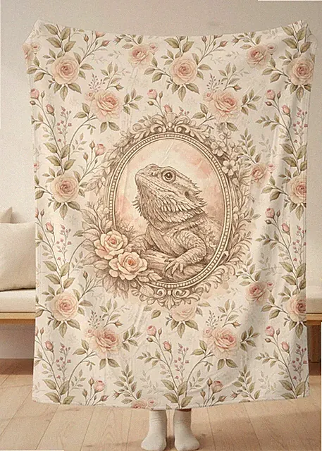 Bearded Dragon Blanket Toile de Jouy Pet Reptile
