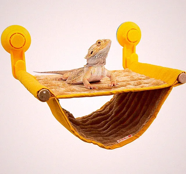 Bearded Dragon Hammock with Suction Cups, Soft Lizard Hammock Bed, Winter War...
