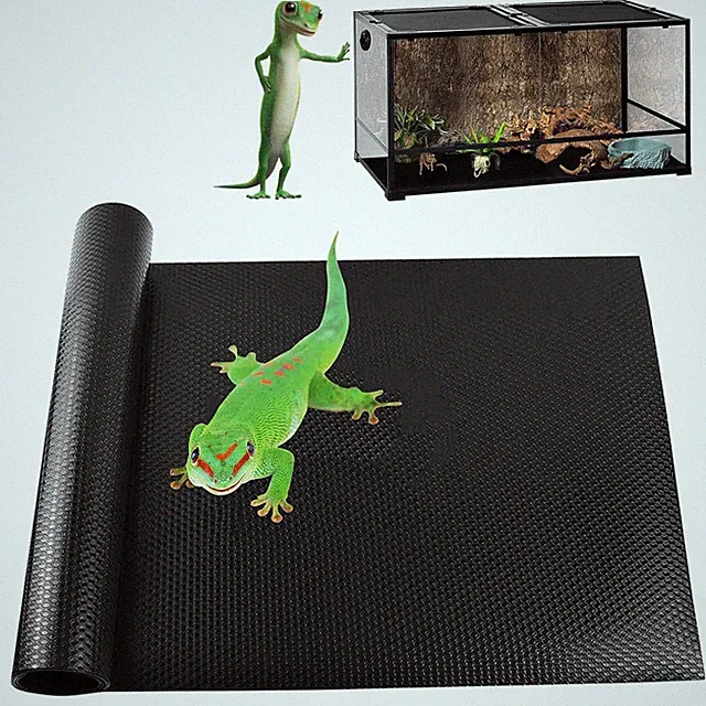 Bearded Dragon Tank Accessories, Non-Adhesive Reptile Carpet Bedding Substrat...