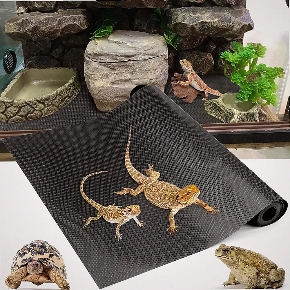 Bearded Dragon Tank Accessories, Reptile Terrarium Carpet Substrate for Leopa...