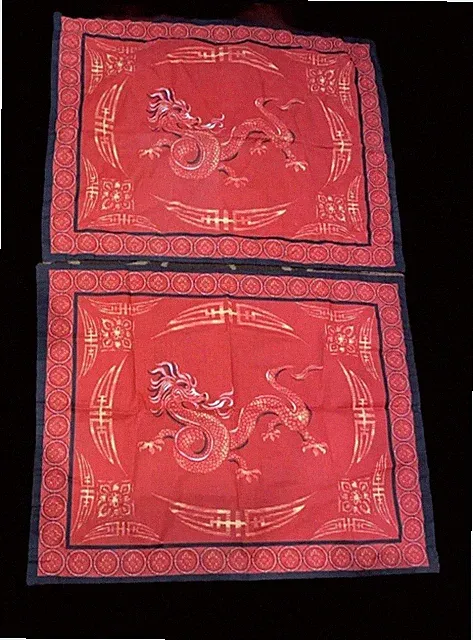 Chinese Dragon Red Standard Size Pillow Shams Set Of 2 - NWOT