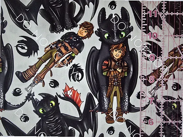 Custom 100% Cotton Woven Fabric How To Train Your Dragon By The 1/4 Yard 9x56
