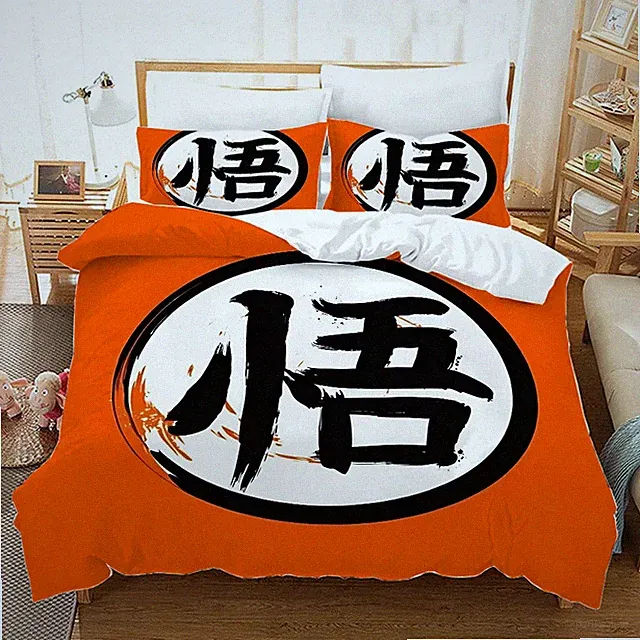 Dragon-Ball Bedding Set Double Bed Sheets Set Cover Queen Bed set Super Saiyan