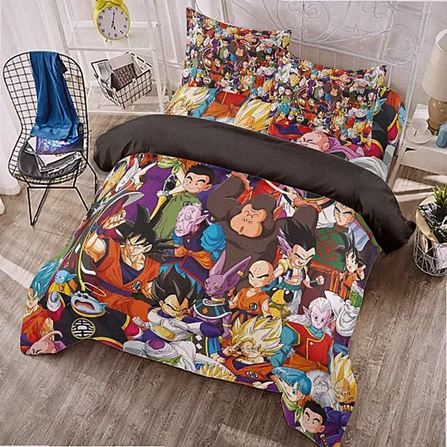 Dragon Ball Super Print Duvet Cover Set 4Pcs (Duvet Cover Sheet & 2 Pillowcases)