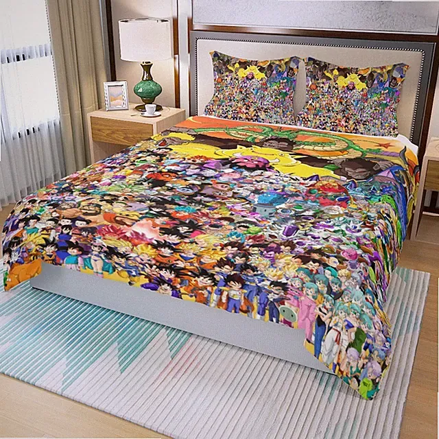 Dragon Ball-Z Characters Print Duvet Cover Set (3Pcs) Quilt Cover & Pillowcase