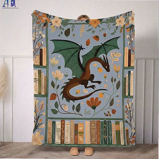 Dragon Book Blanket Book Dragon Lover Gift Fantasy Reading