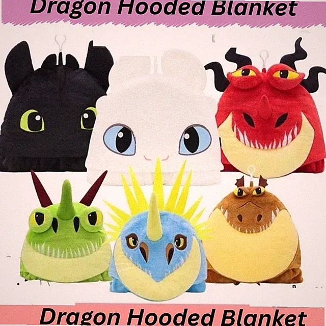 DreamWorks How to Train Your Dragon Adult Hooded Blanket 150x100cm Official