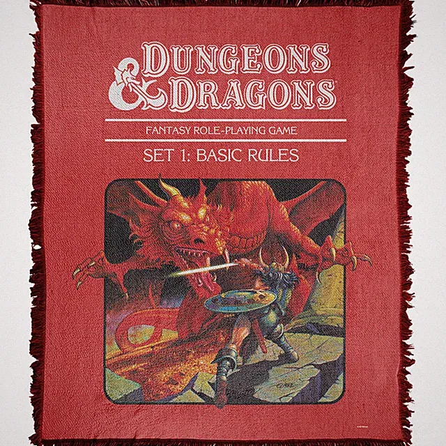 Dungeons & Dragons Blanket, 50"x60" Basic Rules Cover Woven Cotton Blend Throw