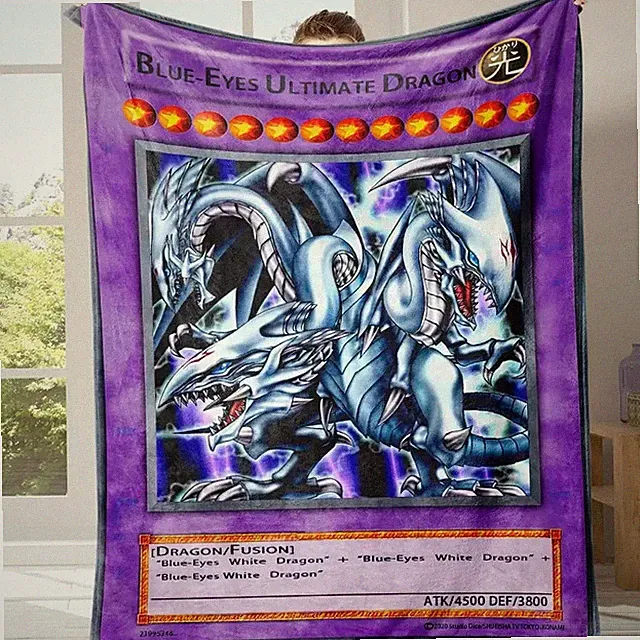 Flannel Blanket Blue Dragon Fantasy Soft Warm Throw Bed Sofa Gift