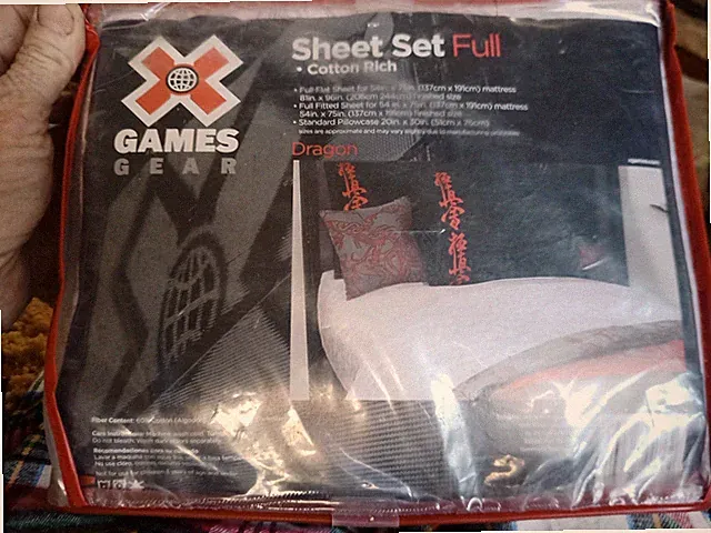 FULL - X Games - Dragon - Asian Theme Gray, White, Red & Black SHEET SET