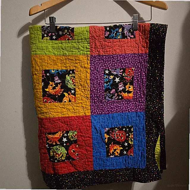 Handmade Bedding Quilt Kids OS Multicolor Monster Dragon Patchwork Reversible