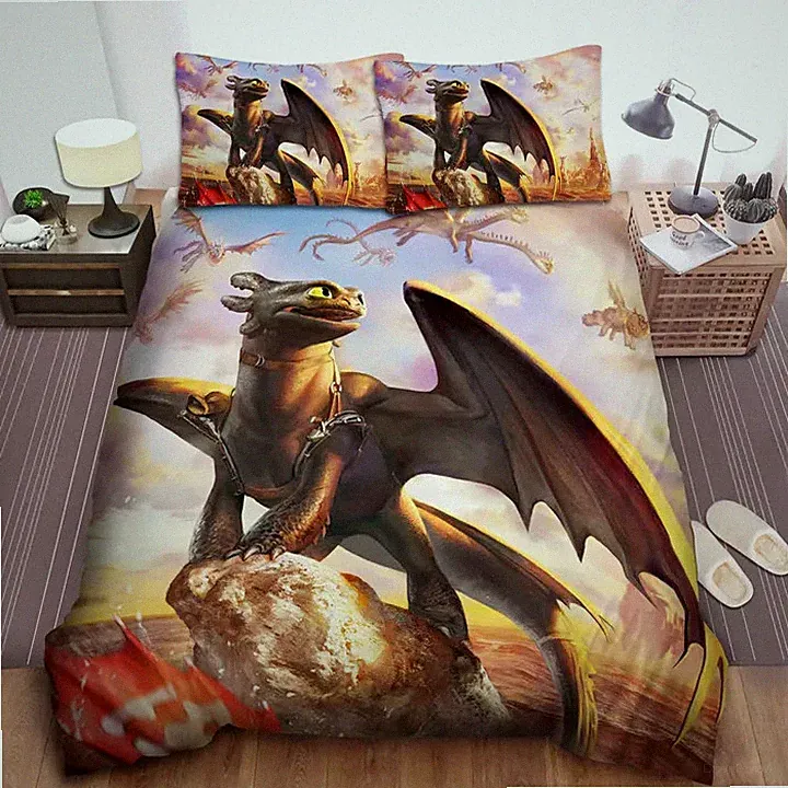 How To Train Your Dragon Dragons Full Bedding Duvet Cover Set (4pcs)