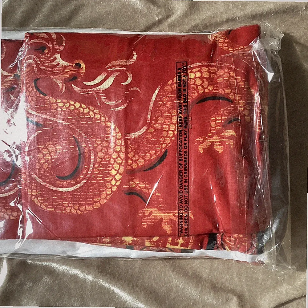 Imperial Red Dragon O9555 Full Bed Bed skirt Color Red 55 % Cotton