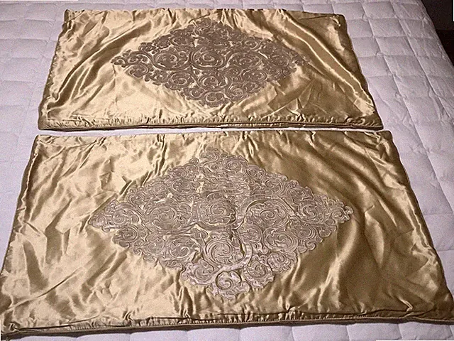 Natori Gobi Palace Gold Silk Blend Set Of 2 Dragon Pillow Shams