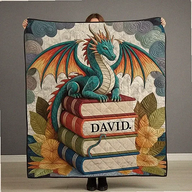 Personalized Dragon Blanket Custom Fantasy Art Throw Gift For Him Her