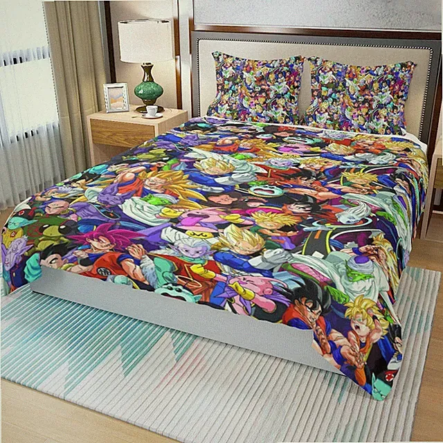 Popular Anime Collages Print Duvet Cover Set (3Pcs) Quilt Cover & Pillowcase