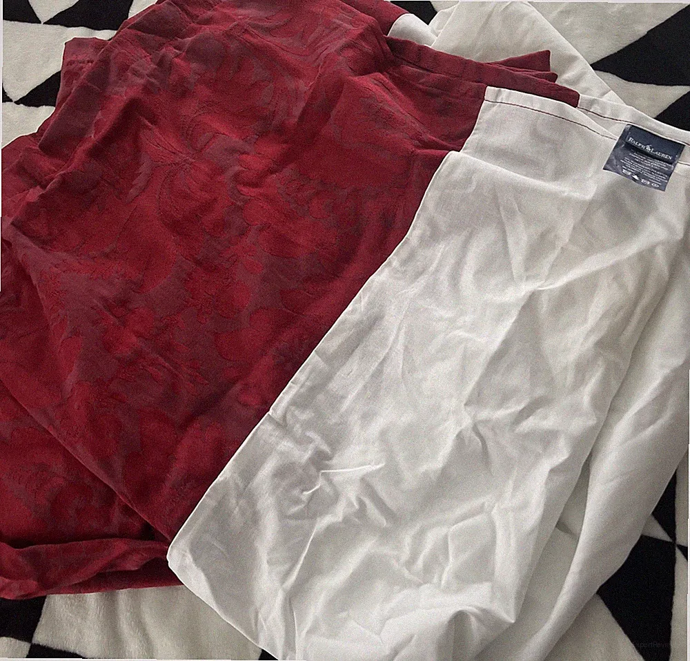 RALPH LAUREN Dignitary Red Dragon Damask Bed Skirt Queen Size