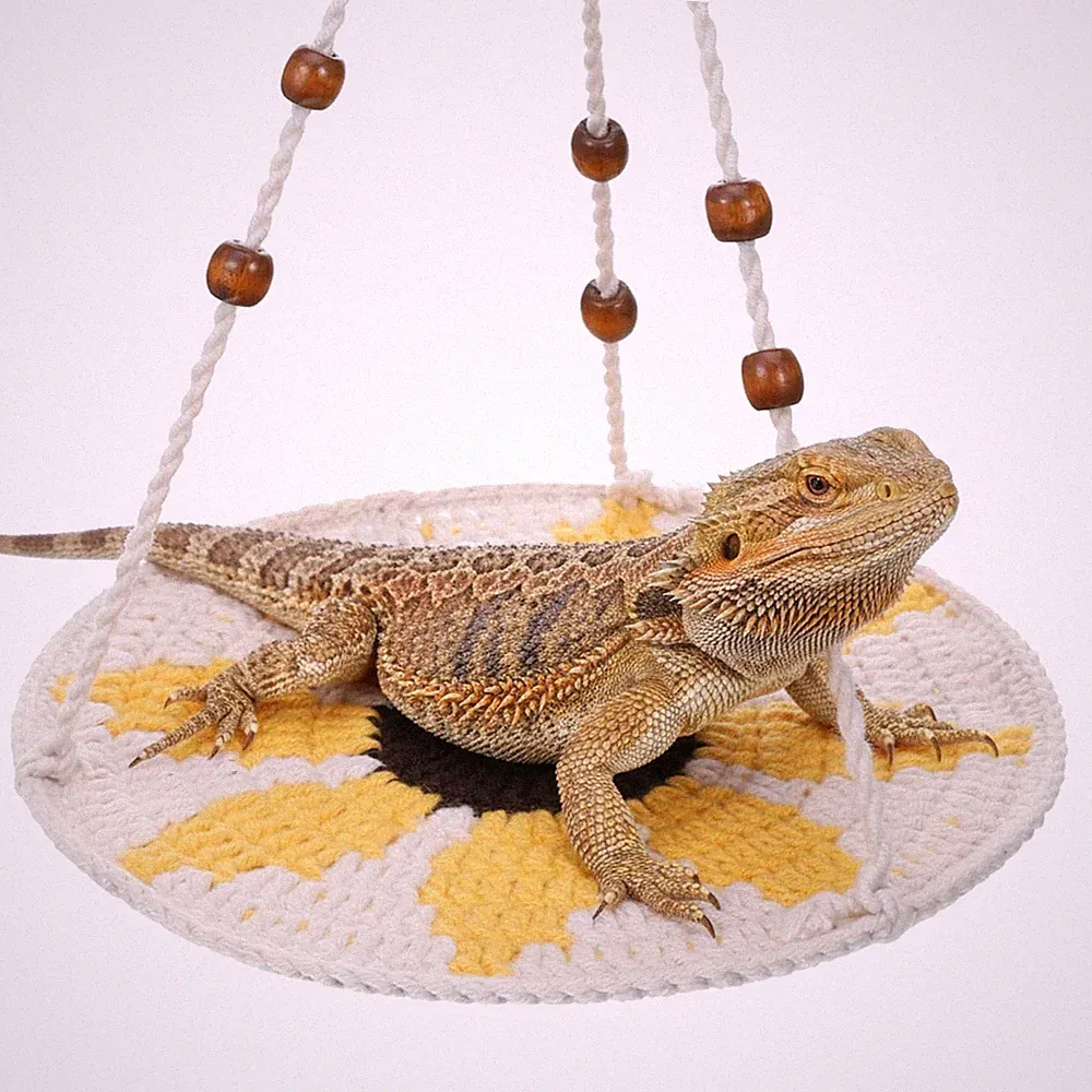 Reptile Hammock Large Bearded Dragon Bed Small Lizard Cage Habitat Tank Hangi...