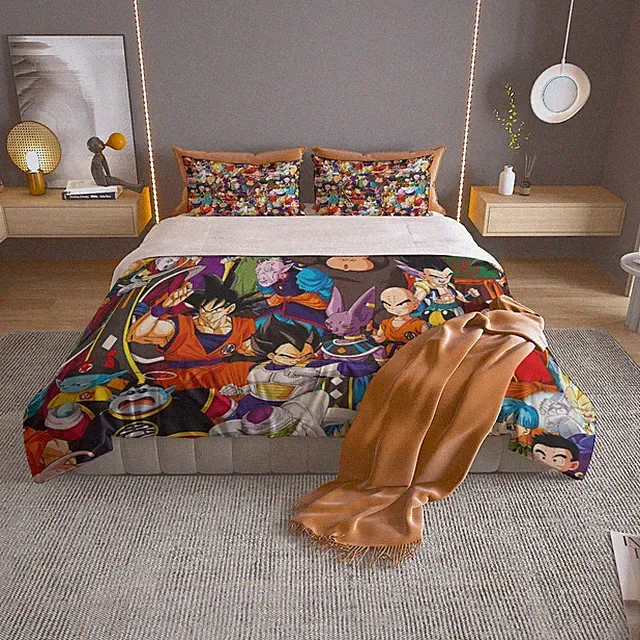 Top! Dragon Ball Super Print Bedding Set 125Gsm (Quilt Case And Pillow Case)