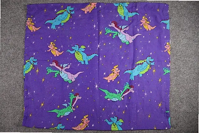 Vintage Dan River Dragon Tales Toddler Flat Sheet Purple Cotton Blend