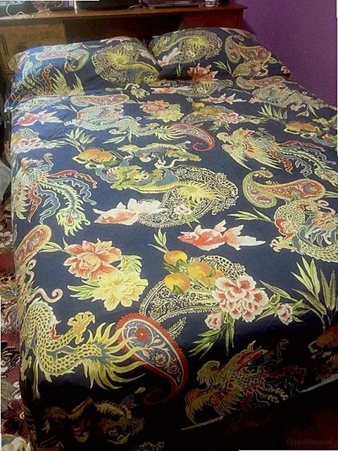 Williams Sonoma New Moon Dragon Koi Duvet Cover/Shams 100% Cotton King -faded